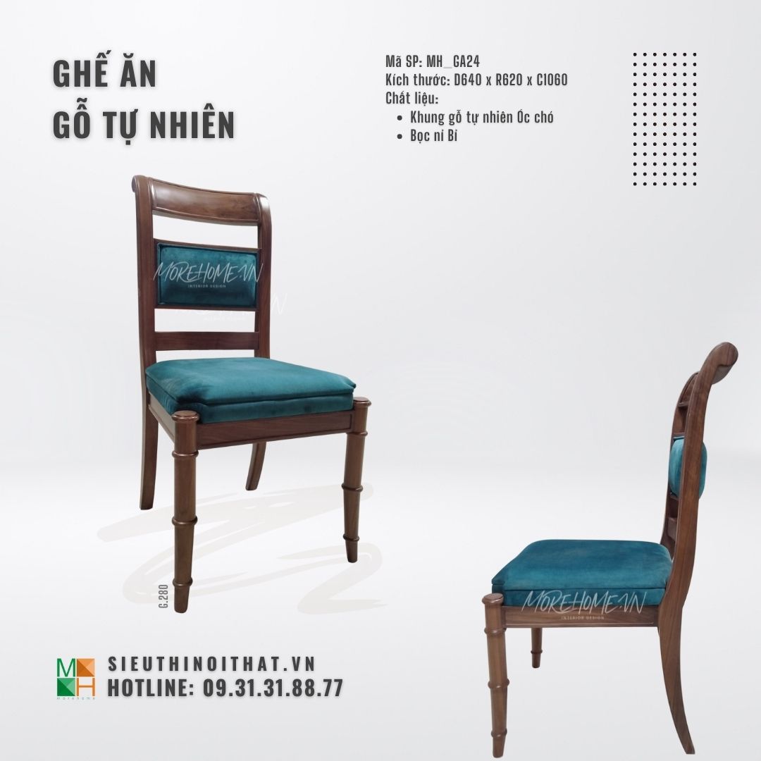 Ghế ăn gỗ tự nhiên MH - GA26